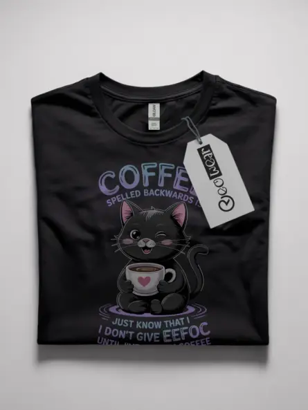 Just know that i dont give eeffoc shirt in black – funny coffee shirt with cat