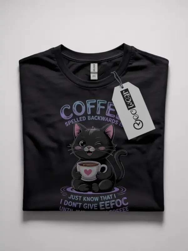 Just know that i dont give eeffoc shirt in black – funny coffee shirt with cat