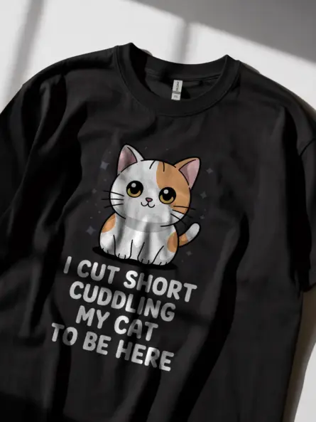 Kawaii cat shirt in black – funny pet lover tee