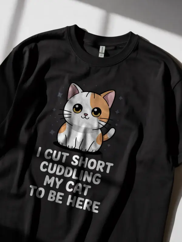 Kawaii cat shirt in black – funny pet lover tee