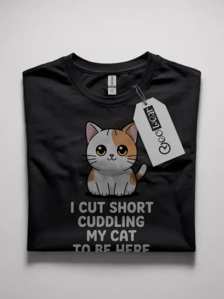 Kawaii cat shirt in black – funny pet lover tee