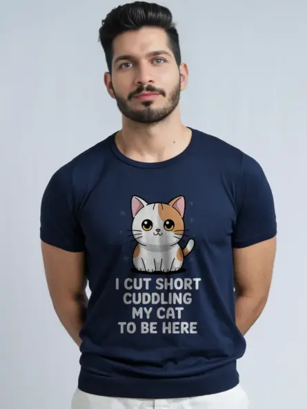 Navy kawaii cat shirt – cute cat mom dad tee