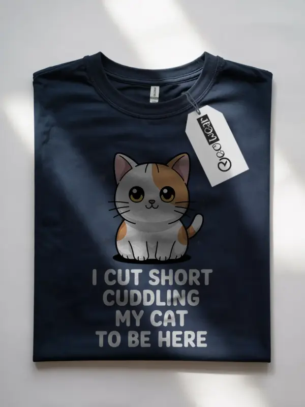 Navy kawaii cat shirt – cute cat mom dad tee