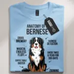 Bernese Mountain Dog T-Shirt – Ultimate Funny Infographic Design in Light Blue