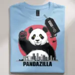 Pandazilla giant panda shirt light blue color