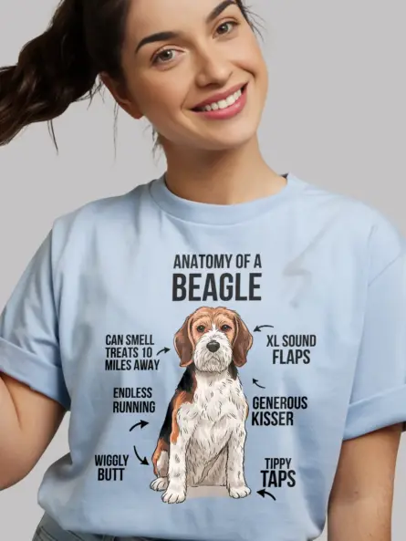 Light blue funny beagle dog shirt for pet lovers