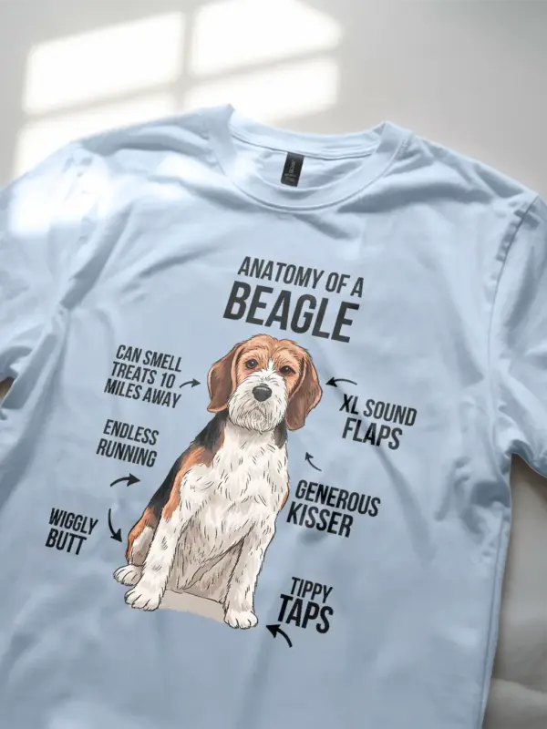 Light blue funny beagle dog shirt for pet lovers