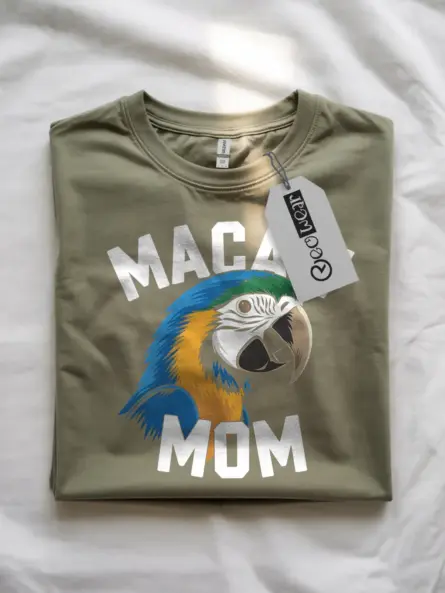 Military green macaw mom t-shirt – bird mom gift shirt, funny parrot lover tee