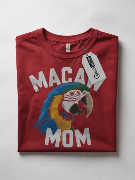 Red macaw mom t-shirt – exotic parrot shirt, funny bird mom gift