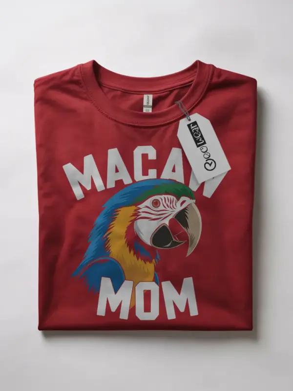 Red macaw mom t-shirt – exotic parrot shirt, funny bird mom gift