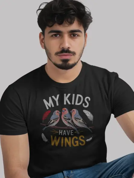 My kids have wings finch shirt in black – funny bird mom tshirt, finch shirt gift