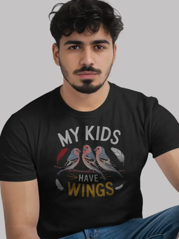 My kids have wings finch shirt in black – funny bird mom tshirt, finch shirt gift