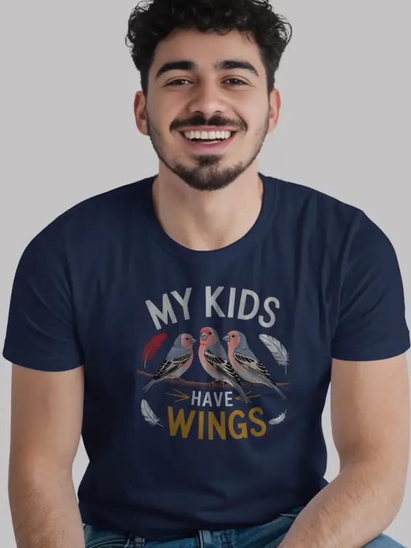 Navy pet finch t-shirt – funny bird dad gift, finch lover shirt