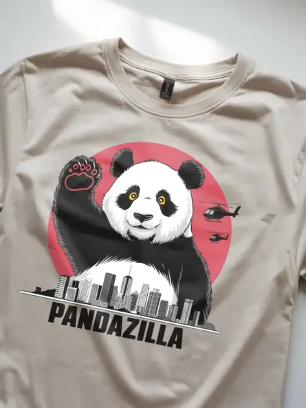 Pandazilla giant panda shirt natural color