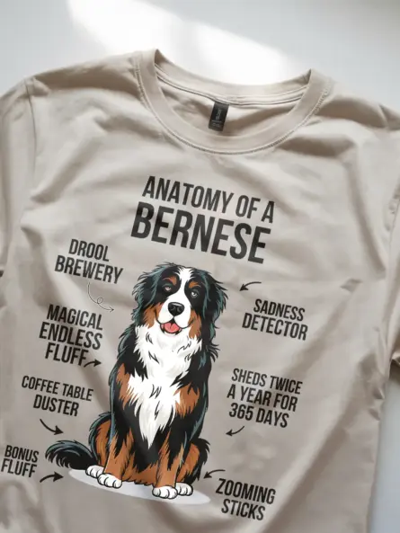 Bernese mountain dog t-shirt – ultimate funny infographic design in natural
