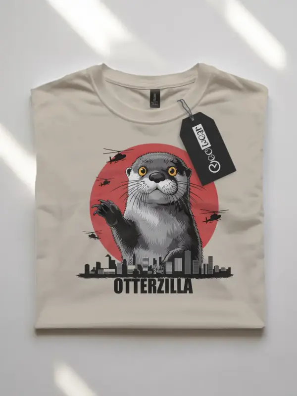 Otterzilla shirt in natural – otterzilla shirt graphic design