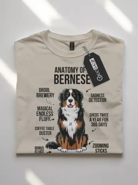 Bernese mountain dog t-shirt – ultimate funny infographic design in natural