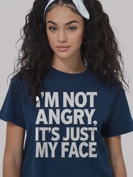 Grumpy Face Shirt, Funny Angry Expression Tee, Sarcastic T-Shirt