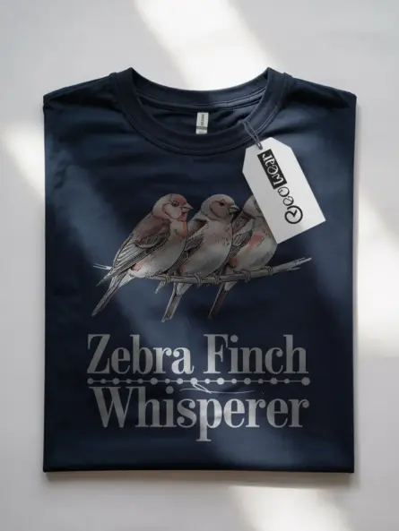 Zebra finch shirt, navy birb t-shirt for women, funny bird lover gift, bird dad top