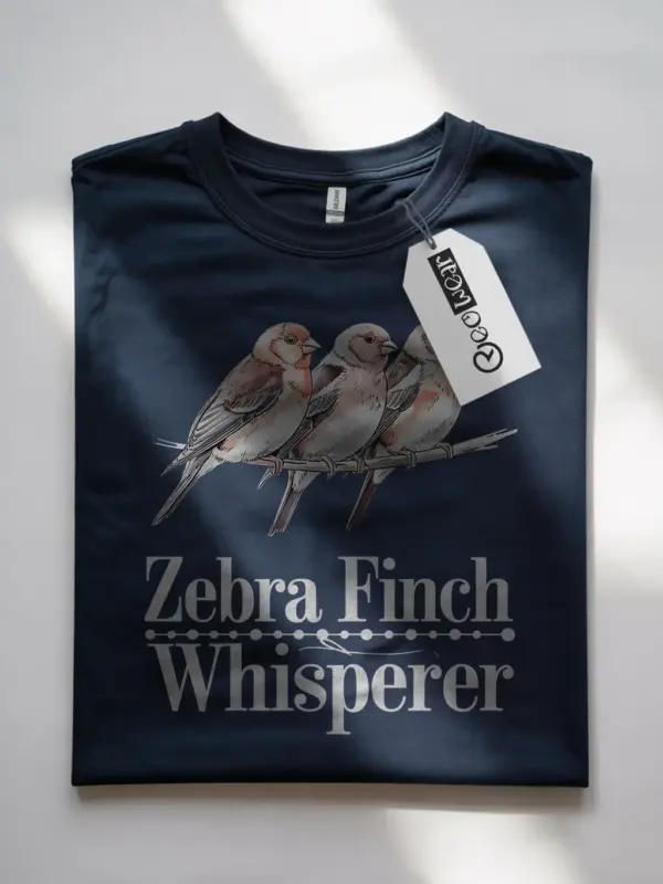 Zebra finch shirt, navy birb t-shirt for women, funny bird lover gift, bird dad top