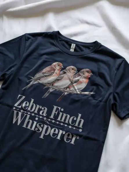 Zebra finch shirt, navy birb t-shirt for women, funny bird lover gift, bird dad top