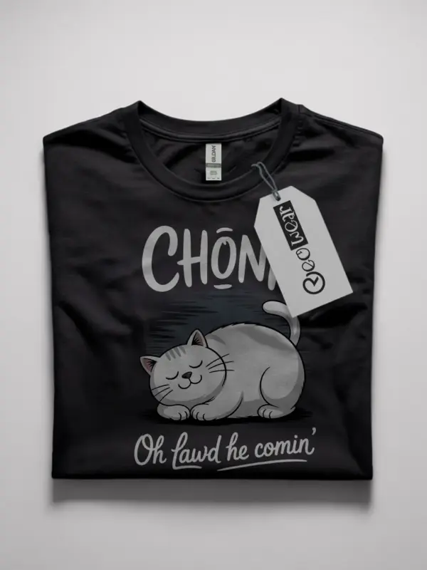 Oh lawd he comin' chonk cat shirt in black – funny cat lover tee