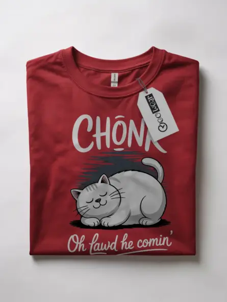 Red oh lawd he comin' chonk cat shirt – cute chonky meme tee