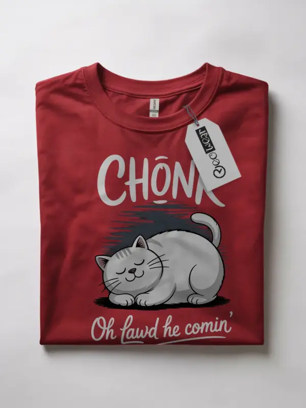 Red oh lawd he comin' chonk cat shirt – cute chonky meme tee