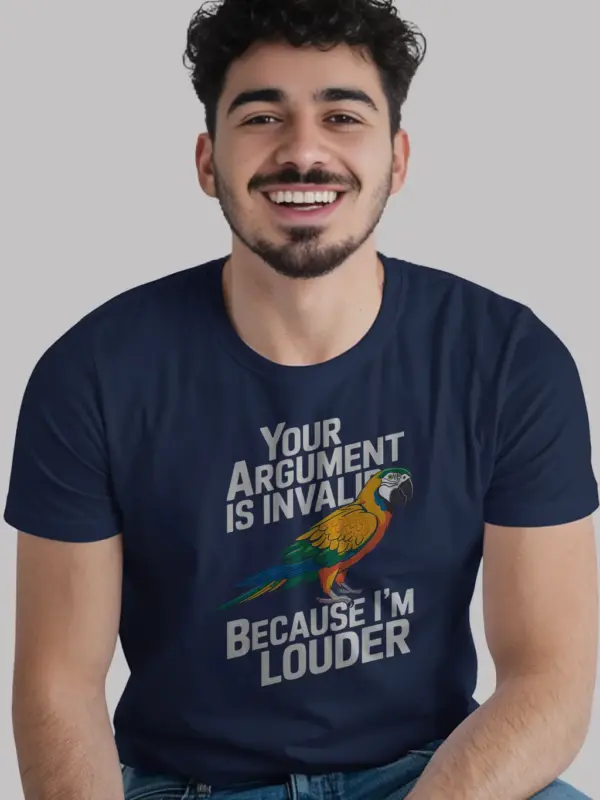 Navy loud macaw shirt – cute pet bird t-shirt, macaw dad top