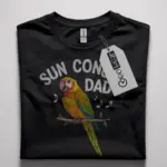 Parakeet Shirt, Sun Conure Dad, black pet parrot tee, Funny Budgie Lover Gift