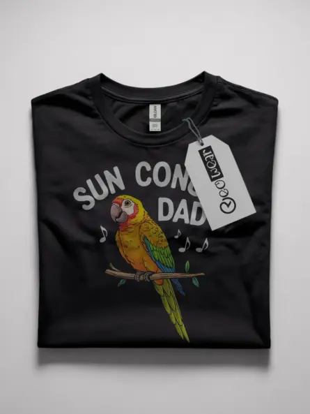 Parakeet shirt, sun conure dad, black pet parrot tee, funny budgie lover gift