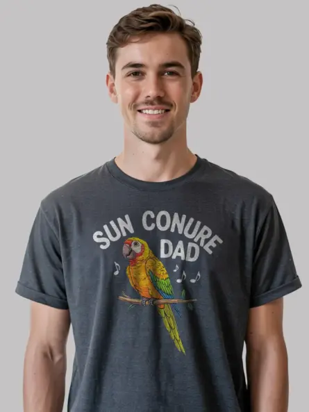 Parakeet shirt, dark heather cute bird t-shirt, pet parrot tee, green budgie graphic