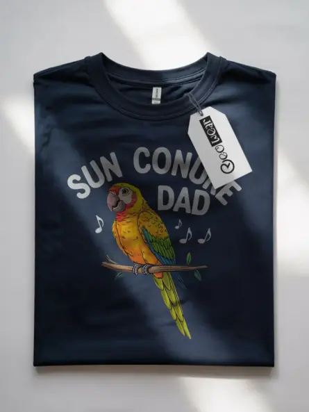 Parakeet shirt, navy budgerigar tshirt, bird meme tee, sun conure dad design