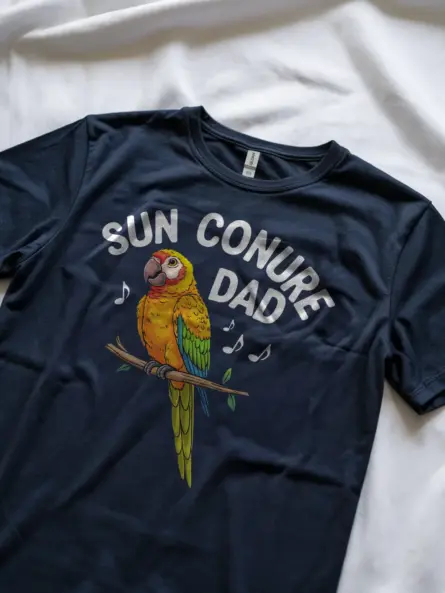 Parakeet shirt, navy budgerigar tshirt, bird meme tee, sun conure dad design
