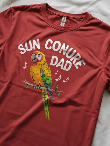 Parakeet shirt, red bird dad top, funny budgie lover gift, musical parrot shirt