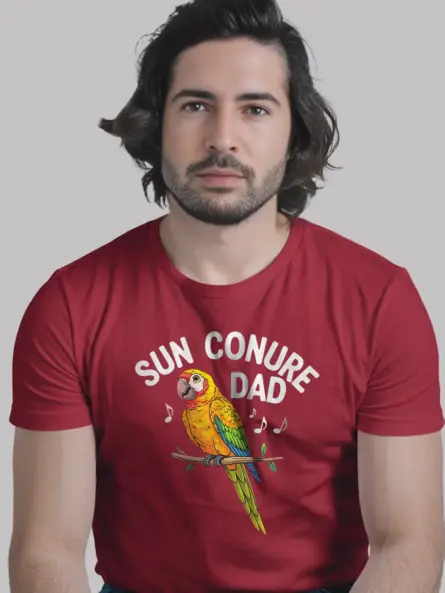 Parakeet shirt, red bird dad top, funny budgie lover gift, musical parrot shirt