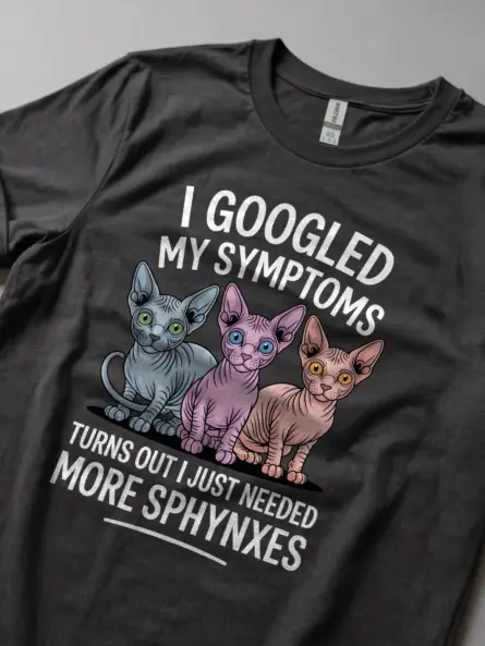 Dark heather sphynx cat symptoms shirt – playful cat lover t-shirt