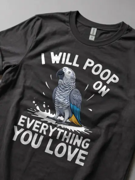Dark heather bird lover shirt – funny parrot tee