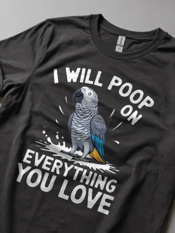 Dark heather bird lover shirt – funny parrot tee