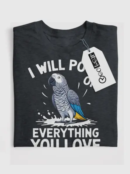 Dark heather bird lover shirt – funny parrot tee