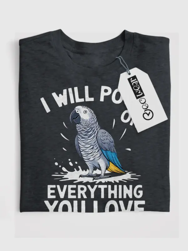 Dark heather bird lover shirt – funny parrot tee