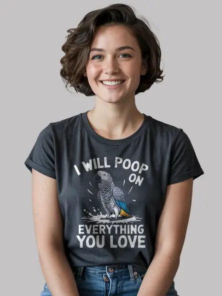 Dark heather bird lover shirt – funny parrot tee