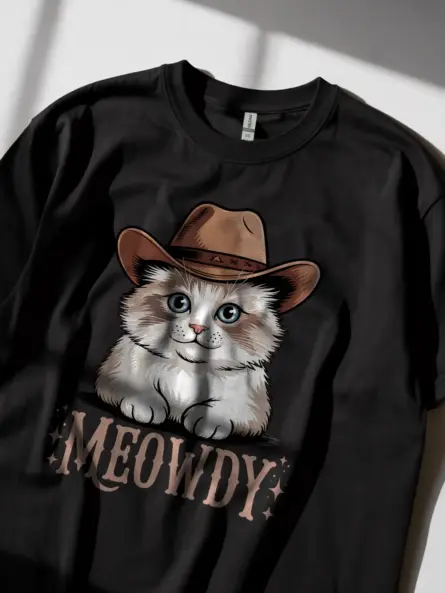 Ragdoll cat meowdy shirt in black – cowboy cat lover tee