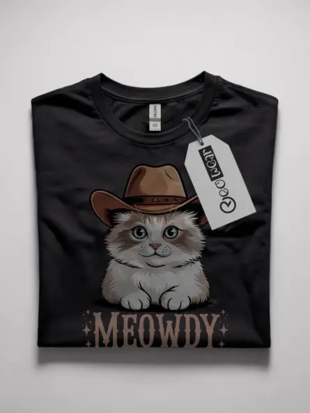 Ragdoll cat meowdy shirt in black – cowboy cat lover tee