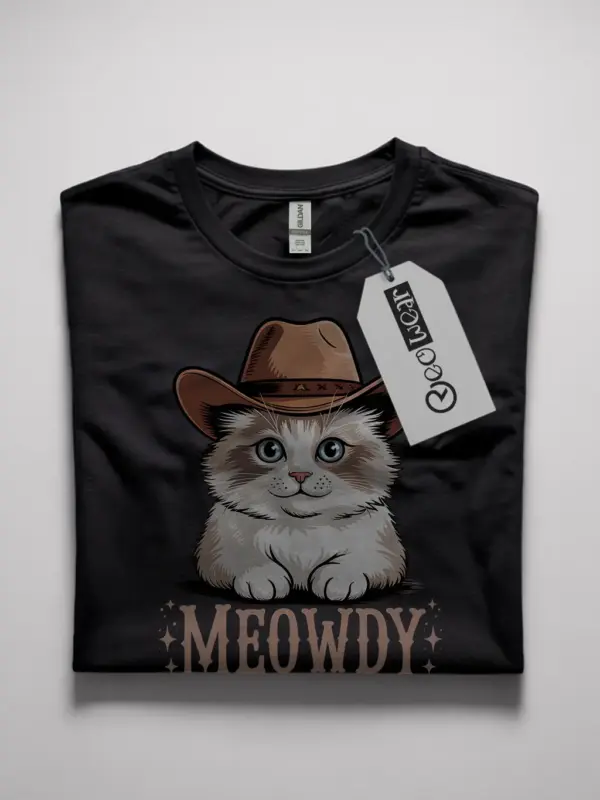Ragdoll cat meowdy shirt in black – cowboy cat lover tee