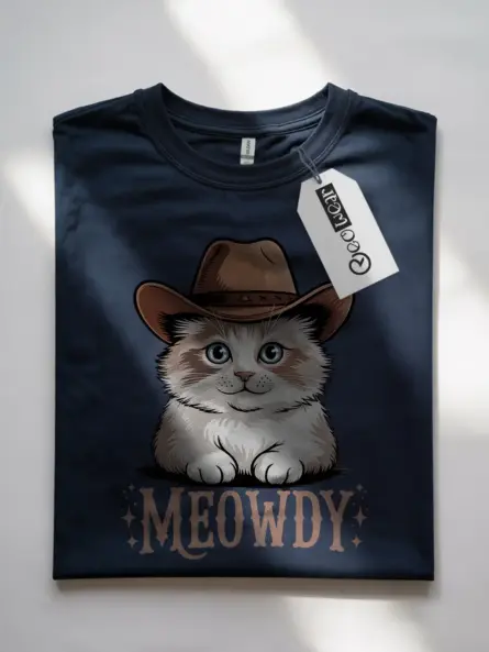 Navy ragdoll cat meowdy shirt – cute cowboy cat t-shirt