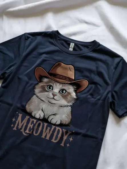 Navy ragdoll cat meowdy shirt – cute cowboy cat t-shirt