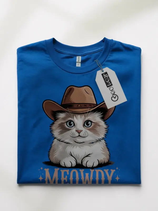 Royal blue ragdoll cat meowdy shirt – funny texas meme tee