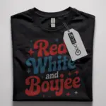 Red White and Boujee Shirt, 4th of July Shirt, Retro Patriotic Shirt for Women – Black