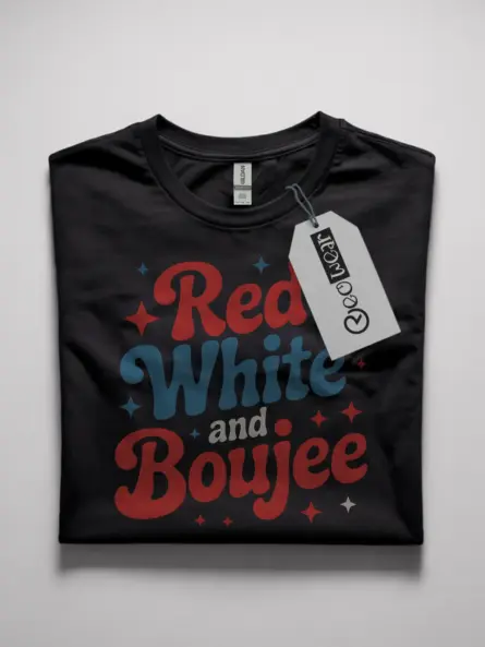 Red White and Boujee Shirt, 4th of July Shirt, Retro Patriotic Shirt for Women – Black